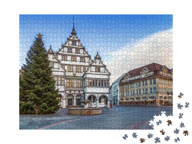 Puzzle 1000 Teile „Renaissance-Rathaus von Paderborn, erbaut 1616, Deutschland“