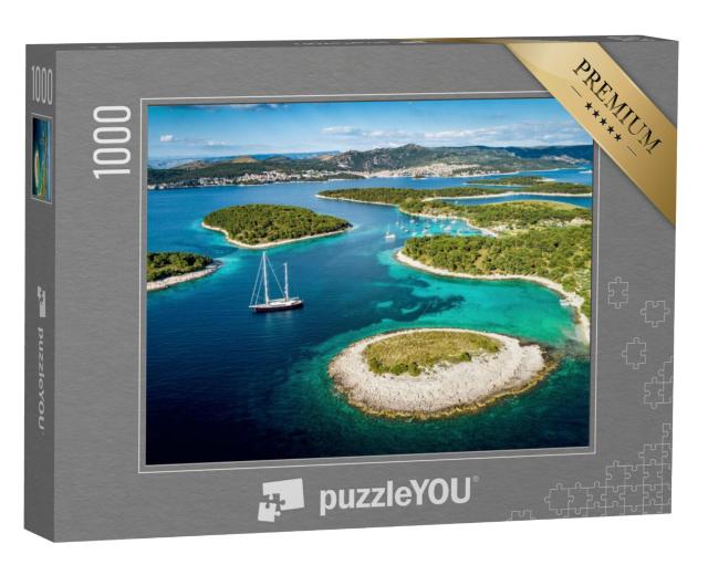 Puzzel 1000 stukjes „Prachtige Paklinski eilanden in Hvar, Kroatië“