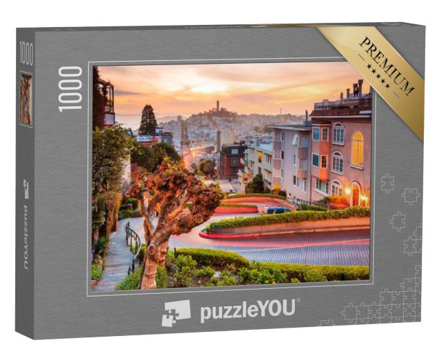 Puzzel 1000 stukjes „De serpentines van Lombard Street in San Francisco“