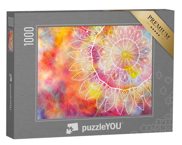 Puzzel 1000 stukjes „Vederlichte mandala“