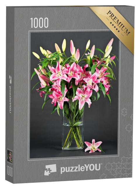 Puzzel 1000 stukjes „Roze leliebloemen“