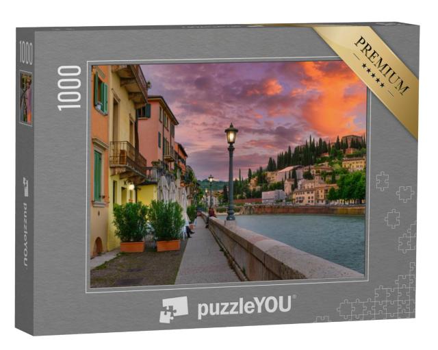 Puzzel 1000 stukjes „De Adige in Verona, Italië“