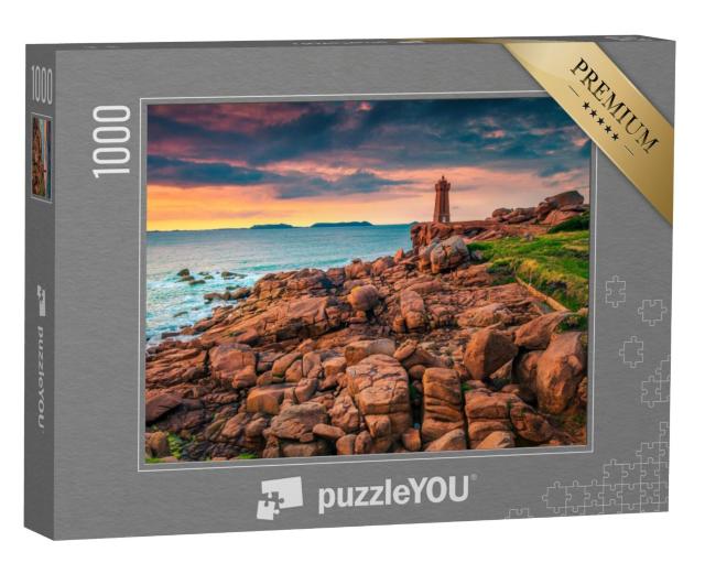 Puzzel 1000 stukjes „Wilde en schilderachtige kust bij Ploumanach, Bretagne, Frankrijk“