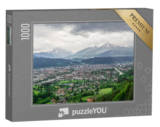 Puzzel 1000 stukjes „Skyline van de Alpenstad Innsbruck in Oostenrijk“