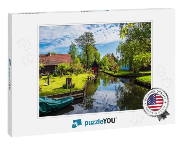 Landscape with Cottages in the Spreewald Area, Germany... Jigsaw Puzzle