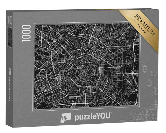 Puzzel 1000 stukjes „Vector stadsplattegrond van Milaan“