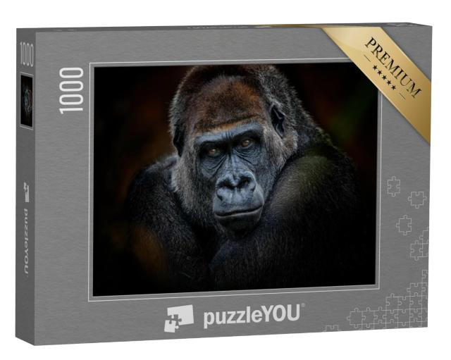 Puzzel 1000 stukjes „Portret van een gorilla“