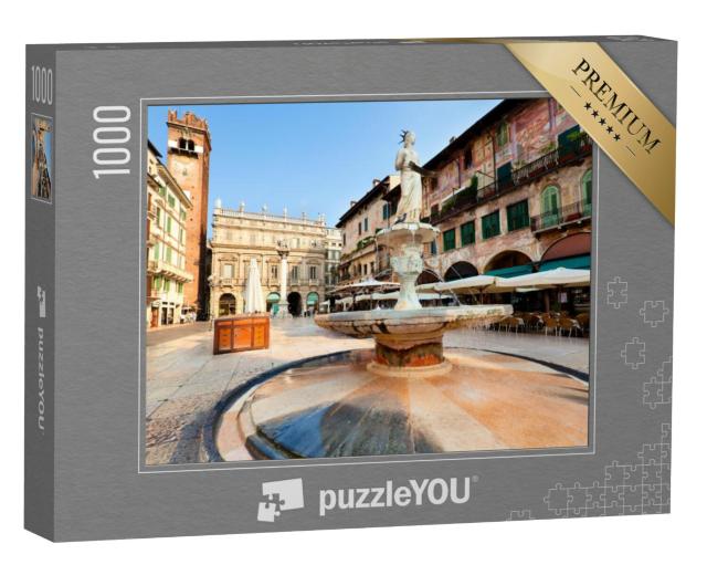 Puzzel 1000 stukjes „Uitzicht op het centrum van de stad Verona, Italië“