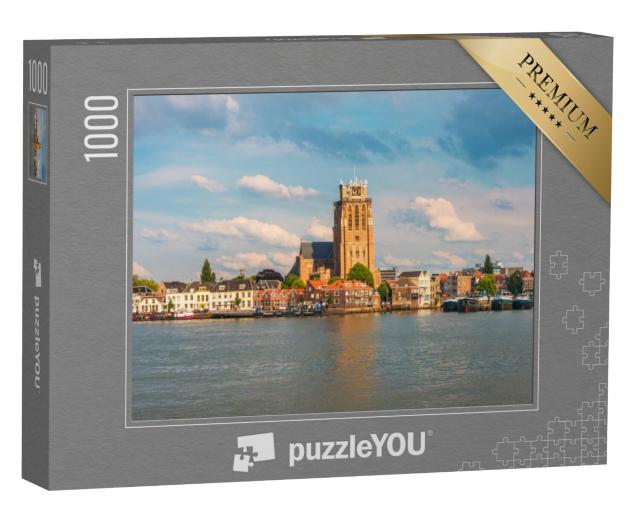 Puzzel 1000 stukjes „Skyline van Dordrecht Nederland langs de Maas“