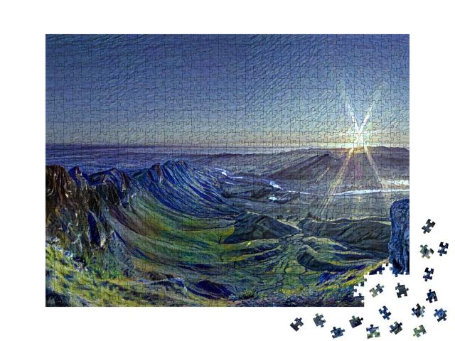 Puzzle 1000 Teile „im Kunst-Stil von van Gogh, Sternennacht - Te Mata Peak - Puzzle-Kollektion Künstler & Gemälde“