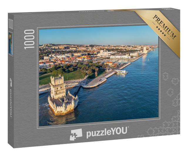 Puzzle 1000 Teile „Panorama von Belem Turm und Belem Bezirk, Lissabon, Portugal“