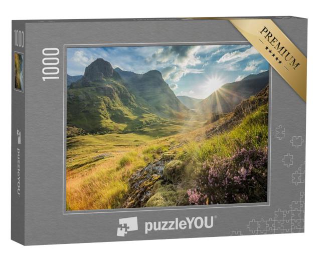 Puzzel 1000 stukjes „Ongerepte natuur op de bergen van Glencoe, Schotse Hooglanden“