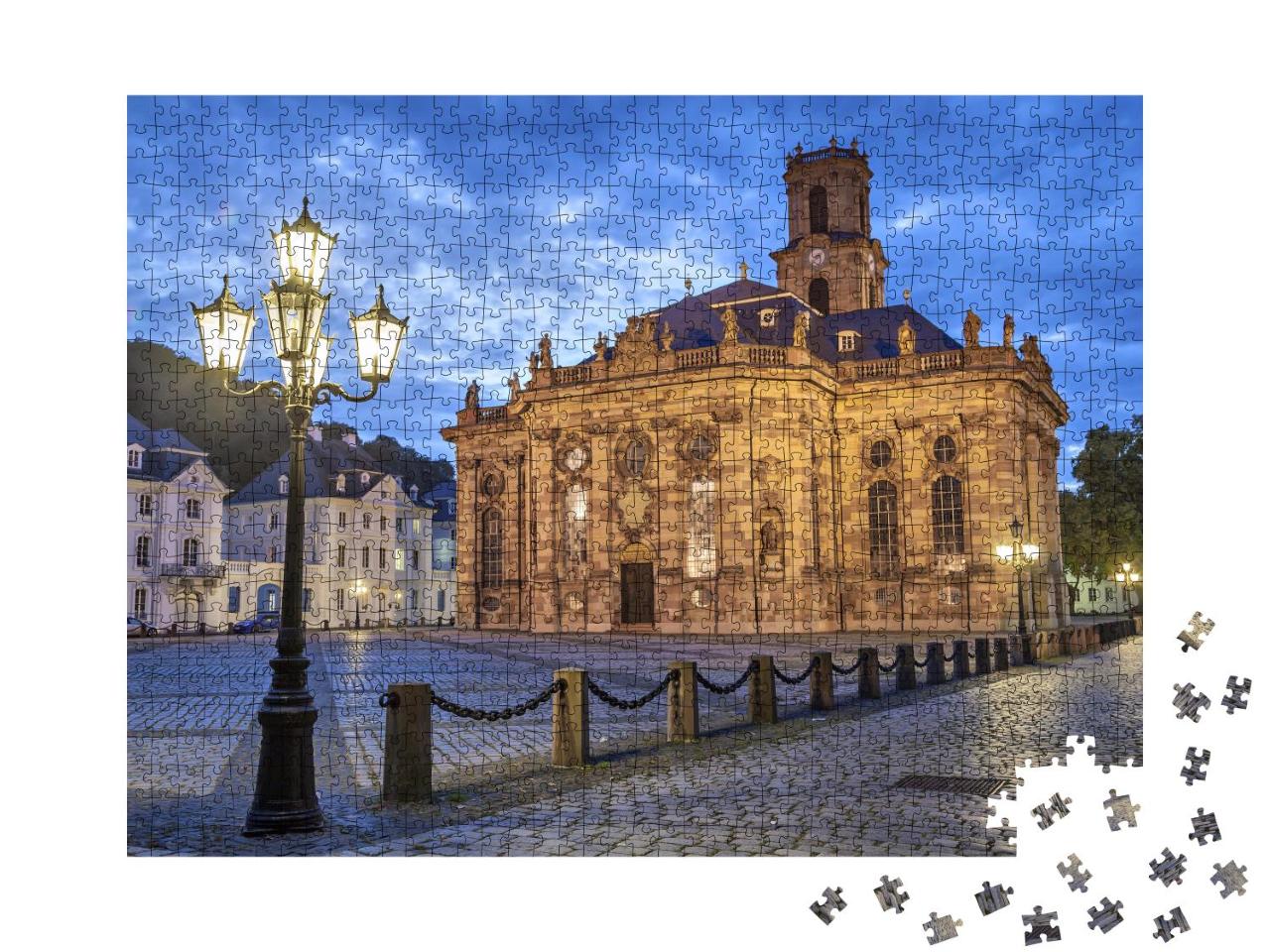 Puzzle 1000 Teile „Ludwigskirche - eine evangelische Kirche im Barockstil, Saarbrücken, Deutschland“