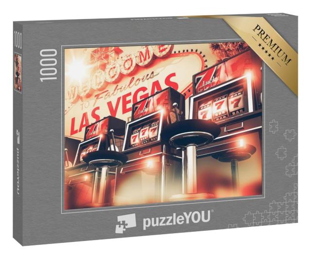 Puzzle 1000 Teile „Digitale Kunst: Einarmige Banditen in Las Vegas“
