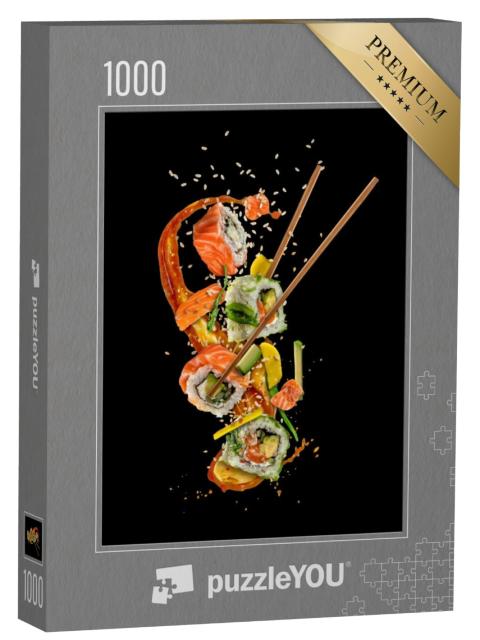 Puzzel 1000 stukjes „Sushistukjes met vis en avocado“