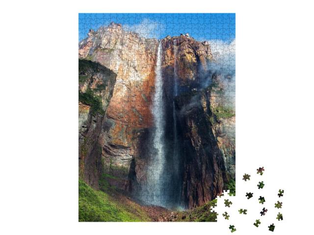 Puzzle 1000 Teile „Höchster Wasserfall der Welt: Angel Falls oder Salto Angel, 978 m, Venezuela“