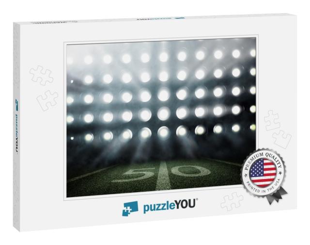 American Football Stadium in Lights & Flashes in 3D... Jigsaw Puzzle