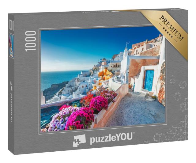 Puzzle 1000 Teile „Pittoreske Ansicht von Santorini, Griechenland“