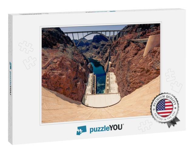 Hoover Dam & Colorado River, Red Rocky Cliffs Around It i... Jigsaw Puzzle