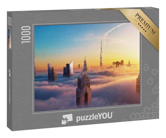 Puzzle 1000 Teile „Dubai bei Sonnenuntergang, Panoramablick auf die Innenstadt“