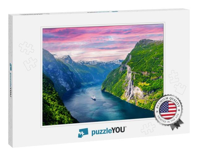 Panorama of Breathtaking View of Sunnylvsfjorden Fjord &... Jigsaw Puzzle