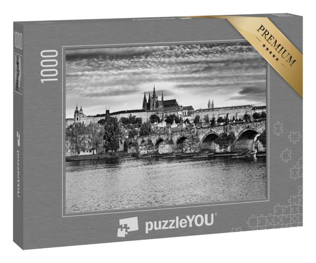 Puzzle 1000 Teile „Blick auf das Zentrum von Prag mit Hradschin und Karlsbrücke, Tschechische Republik“