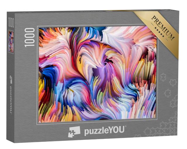 Puzzel 1000 stukjes „Compositie van kleurenstromen: natuurkrachten in de kunst“