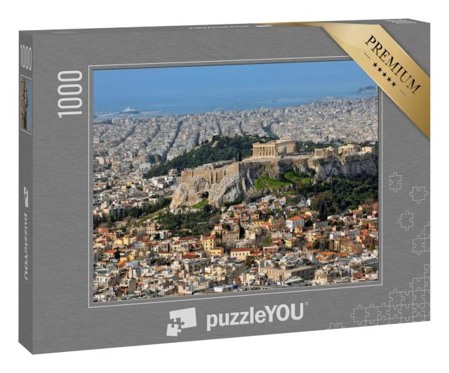 Puzzle 1000 Teile „Blick über die Stadt und die Akropolis in Athen, Griechenland“