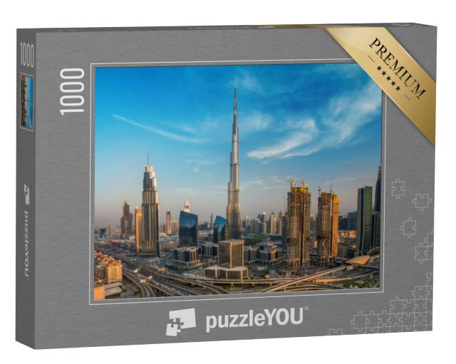 Puzzel 1000 stukjes „Dubai skyline met de prachtige stad“