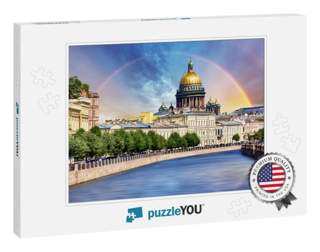 Saint Isaac Cathedral Across Moyka River, St Petersburg... Jigsaw Puzzle