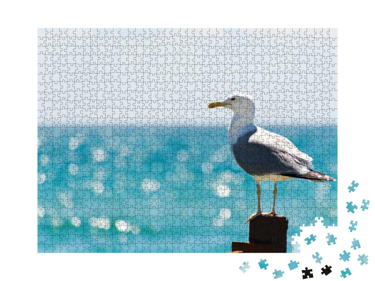 Puzzle 1000 Teile „Seemöwe am Meer“