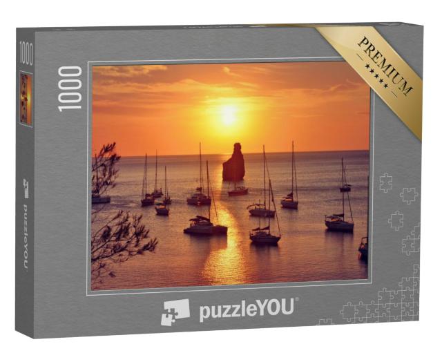 Puzzel 1000 stukjes „Zeilboot bij zonsondergang, Ibiza“