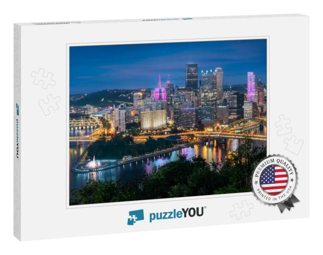 Evening View of Pittsburgh from the Top of the Duquesne I... Jigsaw Puzzle
