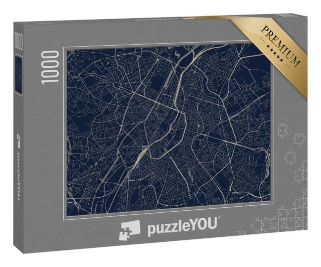 Puzzle 1000 Teile „Vektor-Karte der Stadt Brüssel, Belgien“