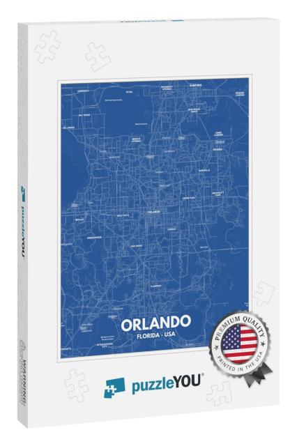 Blueprint Orlando - Florida Map. Orlando - Florida Road M... Jigsaw Puzzle