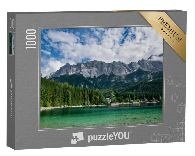 Puzzel 1000 stukjes „Eibsee voor de Zugspitze in Beieren, Duitsland“