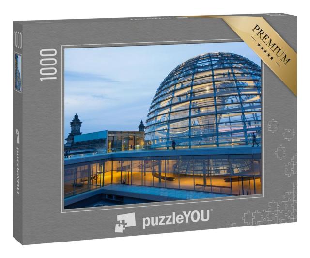 Puzzle 1000 Teile „Beleuchtete Glaskuppel auf dem Dach des Reichstags in Berlin“