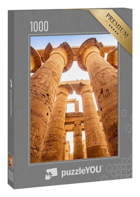 Puzzle 1000 Teile „Karnak Tempel: Säulen und antike Symbole im berühmten Wahrzeichen, Ägypten“