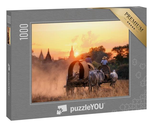 Puzzle 1000 Teile „Traditionelles Transportmittel in Bagan, Mandalay, Myanmar“