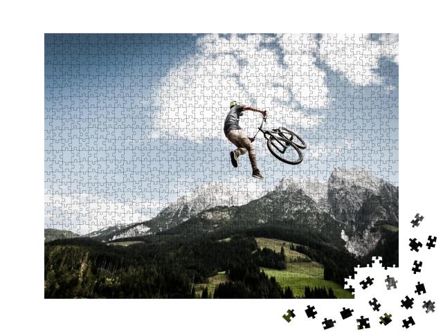 Puzzle 1000 Teile „Stunt beim Downhill-Biking“