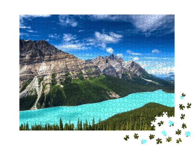 Puzzle 1000 Teile „Atemberaubender Peyto Lake im Banff National Park, Kanada“