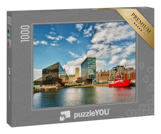 Puzzle 100 Teile „Gebäude am Mersey in Liverpool, England“