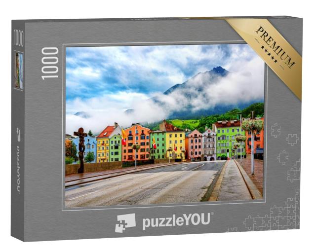 Puzzel 1000 stukjes „Traditionele kleurrijke huizen in Innsbruck, Oostenrijk“