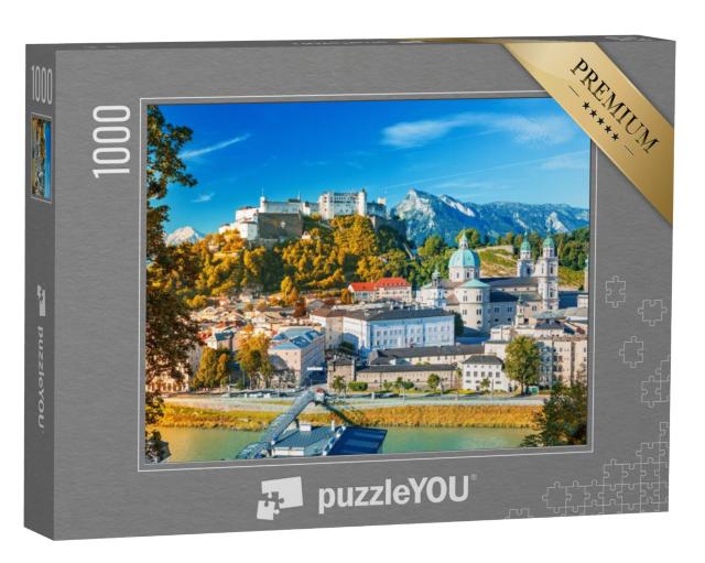 Puzzel 1000 stukjes „Oude binnenstad van Salzburg en vesting Hohensalzburg, Oostenrijk“