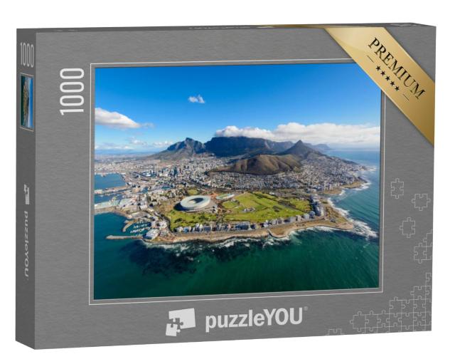 Puzzel 1000 stukjes „Uitzicht vanuit de helikopter: Luchtfoto van Kaapstad, Zuid-Afrika“