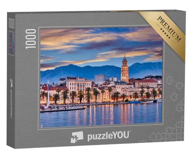 Puzzel 1000 stukjes „Split bij nacht, Kroatië“