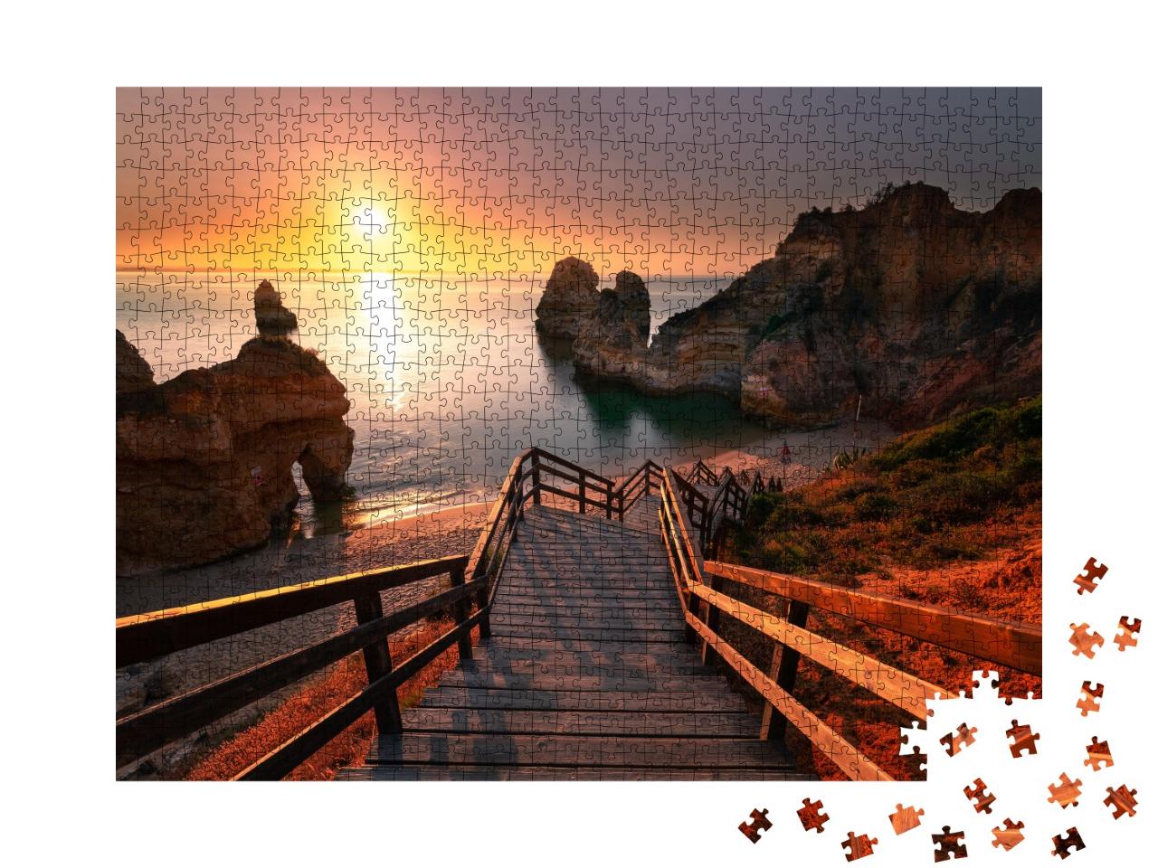 Puzzle 1000 Teile „Bucht an der Ponta da Piedade, Algarve, Portugal“