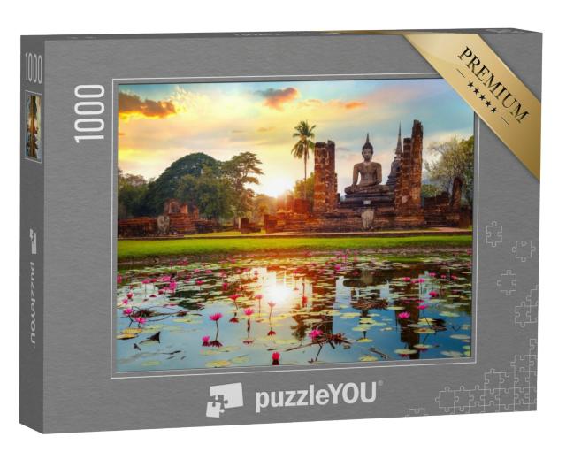 Puzzel 1000 stukjes „Wat Mahathat Tempel, UNESCO Werelderfgoed, Thailand“