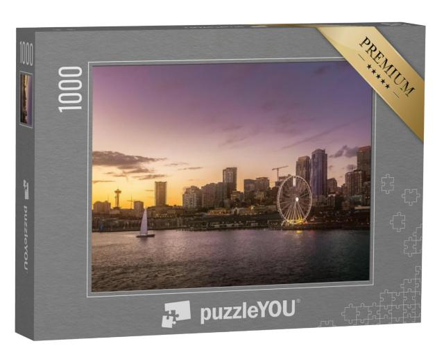 Puzzel 1000 stukjes „Elliott Bay in de schemering, Seattle“