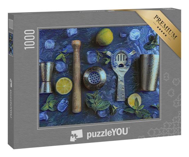 Puzzle 1000 Teile „im Kunst-Stil von van Gogh, Sternennacht - Cocktails - Puzzle-Kollektion Künstler & Gemälde“